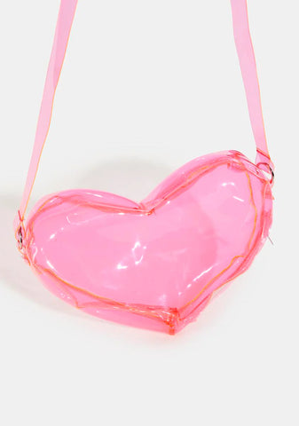 Queen Of Hearts Clear Purse