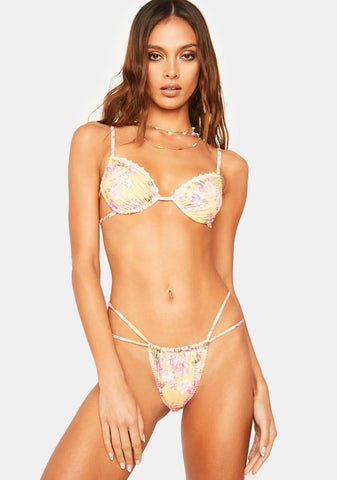Rachel Pink Roses Bikini Set