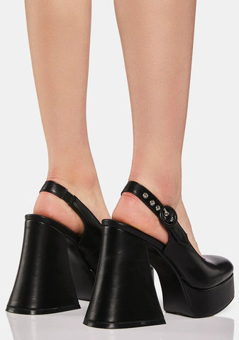 Black Conversing Platform Heels