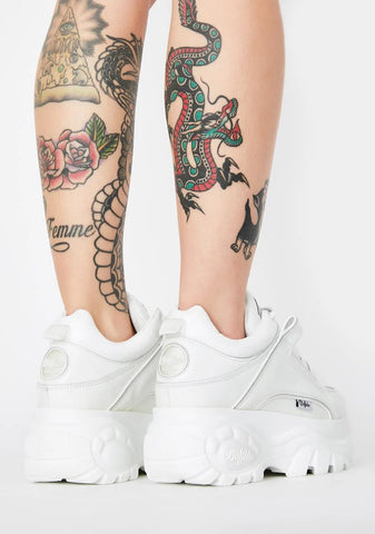 White Classic Low Patent Leather Sneakers