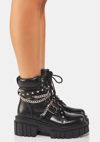 Up All Night With You Combat Boots