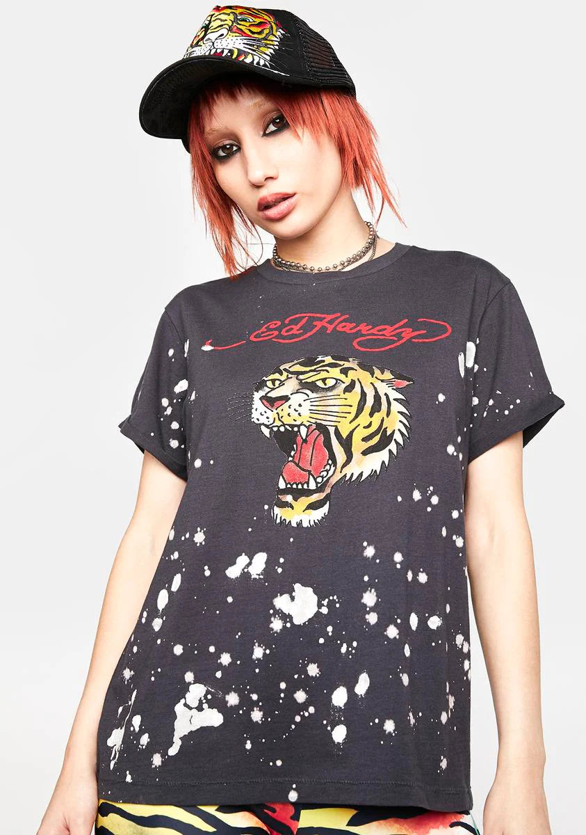 Tiger Head Bleached Graphic Tee