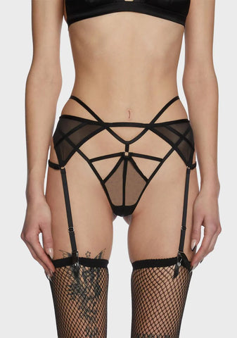 Penny Multi Strap Cut Out Mesh Suspender