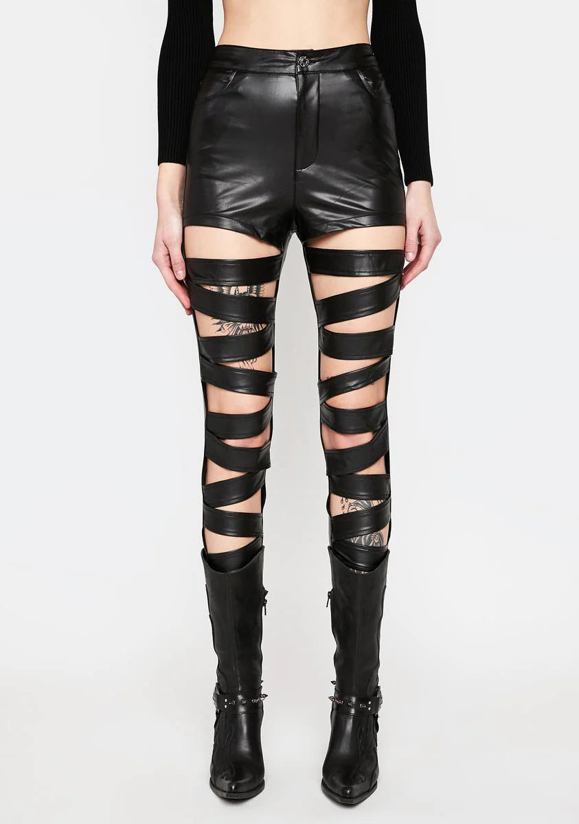 Wicked Excellent Taste Vinyl Cutout Pants