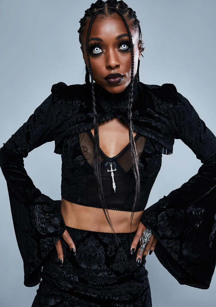 Too Far Gone Velvet Shrug