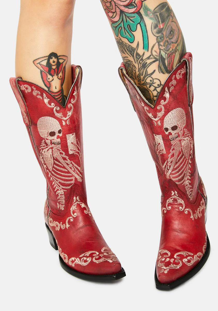 Red Selfie Cowboy Boots