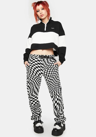 Wavy Checkered Easy Pants