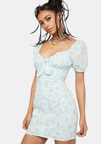 Royal Tea Time Floral Mini Dress