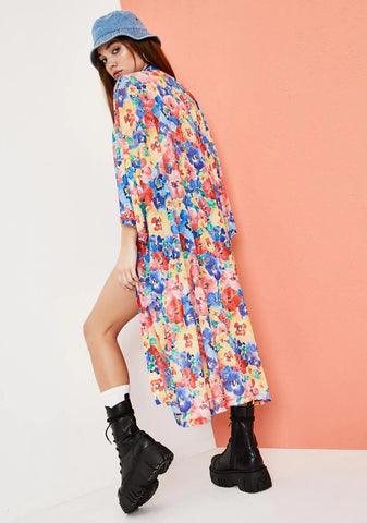 Spring State Of Mind Floral Mesh Robe