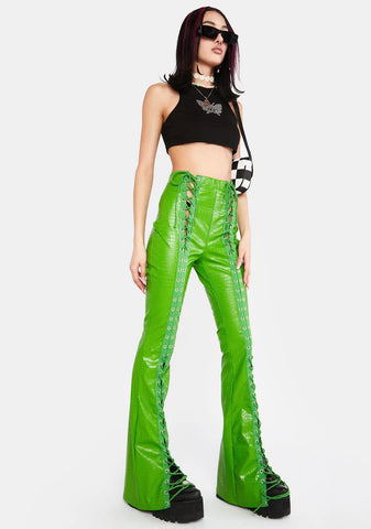 Emerald Stairway To Me Crocodile Pants