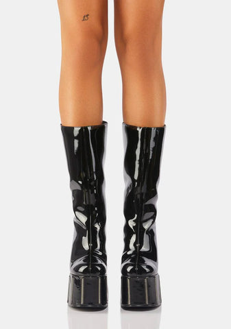 Patent Zip It Platform Boots
