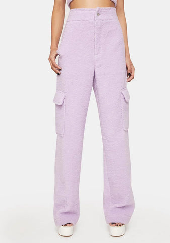 Lilac No Repeats Sherpa Pants