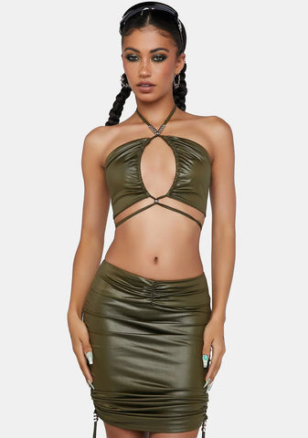 Stick Around Ruched Skirt Set