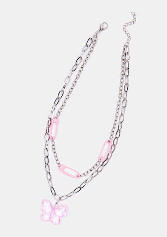 Safe And Sound Butterfly Chain Necklace