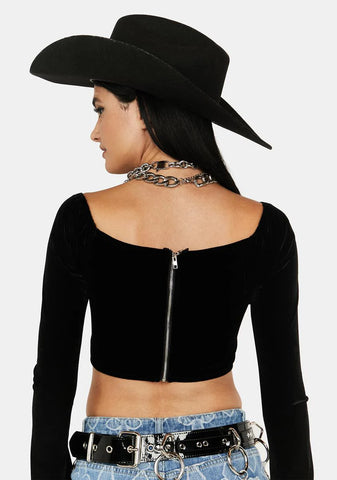Bad For Life Long Sleeve Corset Top