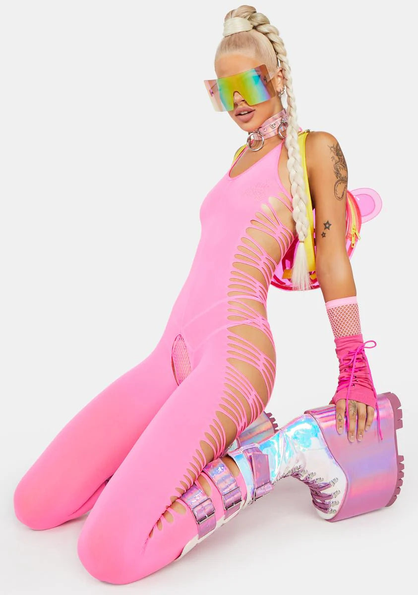 Not Afraid Cut Out Bodystocking