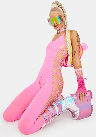 Not Afraid Cut Out Bodystocking