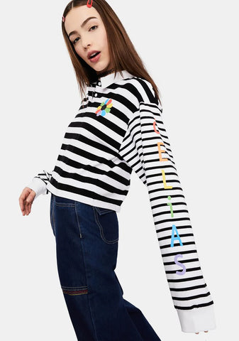 Ski Patrol Long Sleeve Striped Polo