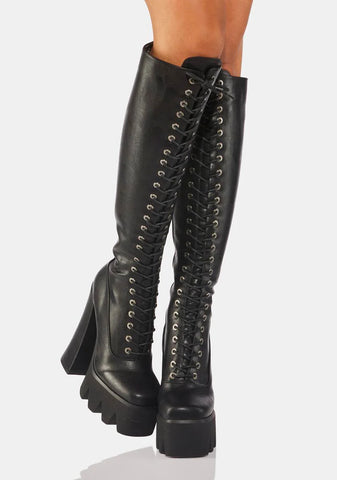 No Promises Chunky Platform Knee High Boots
