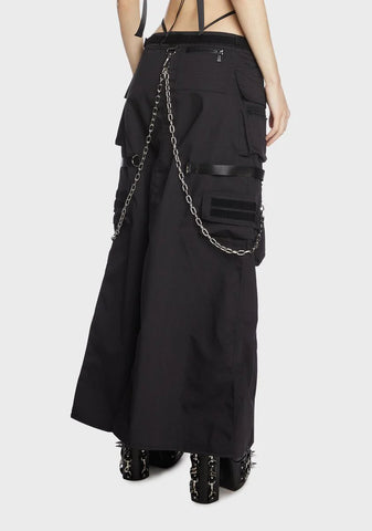 Techno Long Skirt With Tactical String Panty