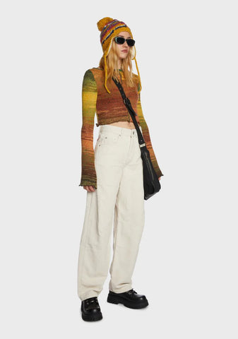 Corduroy Logan Cinch Back Pants - Winter White