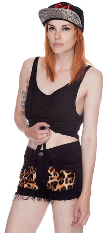 Patch Leopard Shorts