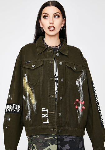 Khaki Warrior Denim Jacket