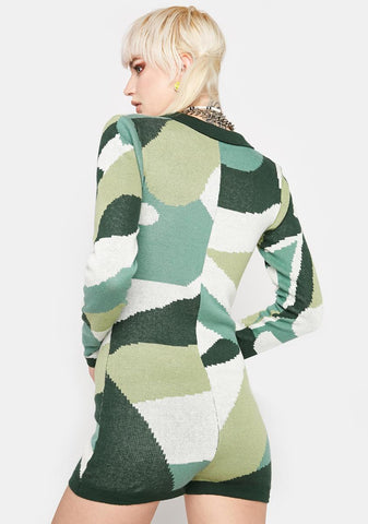 Renee Geometric Knitted Romper