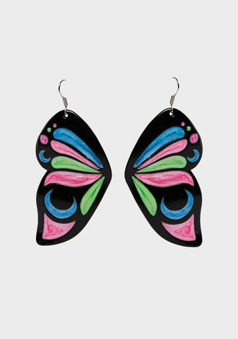 Neon Fairy Butterfly Earrings