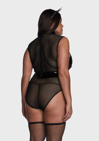 Plus Banned Behavior Vinyl Bodysuit