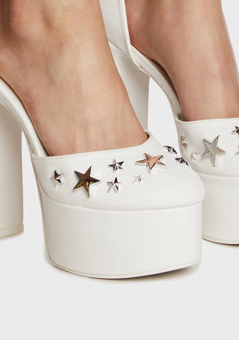 Wide Fit Starry Platform Heels