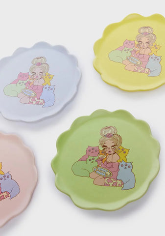 Cat Lady Plate Set