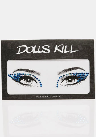 Blue Winged Rhinestone Face Gems