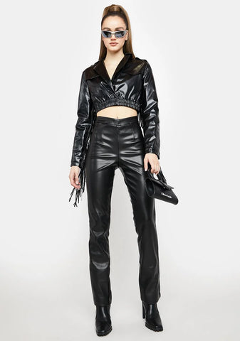 Victim Of Cool Fringe Moto Jacket