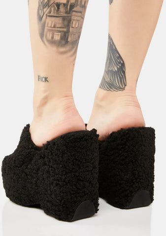 Rolo Faux Fur Wedge Heels