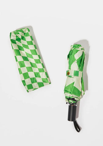 Drizzle Days Checkered Umbrella