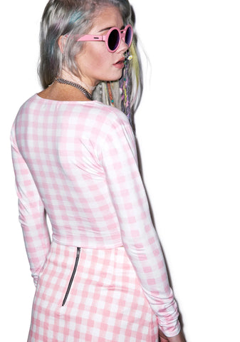 Mary Long Sleeve Crop - Light Blue