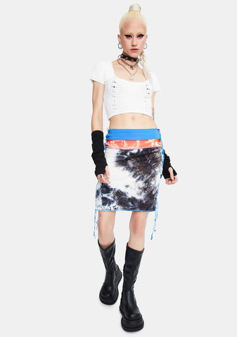 Summer Fade Crochet Knit Lace Up Top