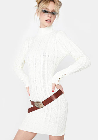 I Move Around Cable Knit Dress