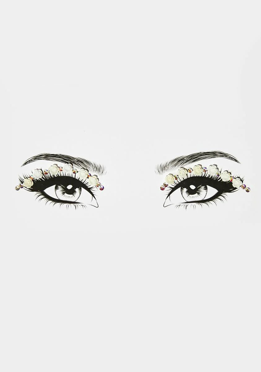 Let's Bloom White Rose Eye Decor