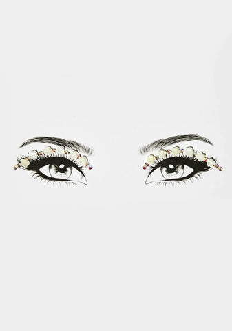 Let's Bloom White Rose Eye Decor