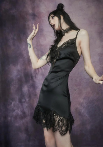 Mischief Du Monde Satin Lace Mini Dress