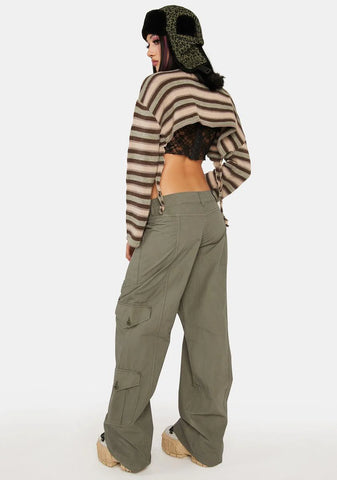 Eve Olive Y2K Cargo Pants