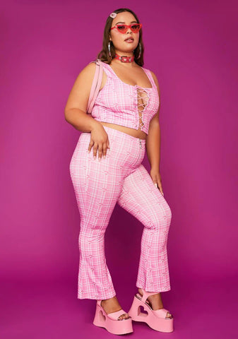 Always Pretty In Punk Plaid Flares