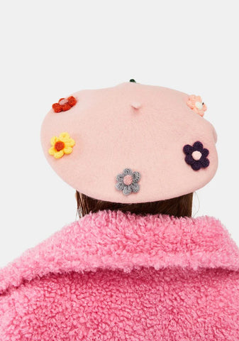 Rose Bloom & Grow Floral Beret