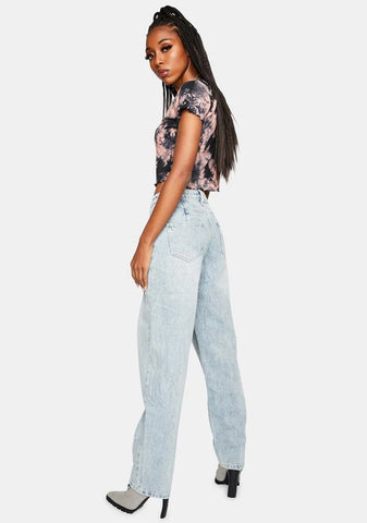 V-Waist Straight Leg Jeans