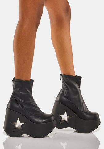 Dynamite-100 Platform Wedge Ankle Boot