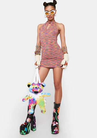 Sunset Tease Keyhole Mini Dress