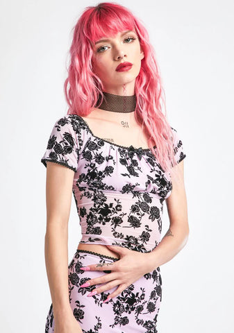 Royal Angst Velvet Crop Top