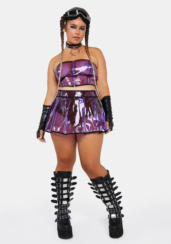 Plus Astro Vision Vinyl Corset Top